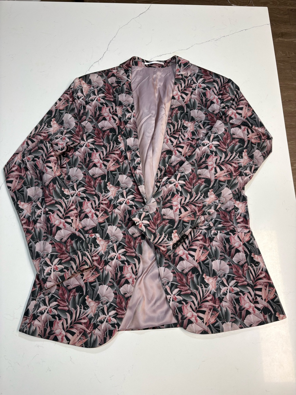 Topman Pink Floral Lined Blazer Size 42 Men’s